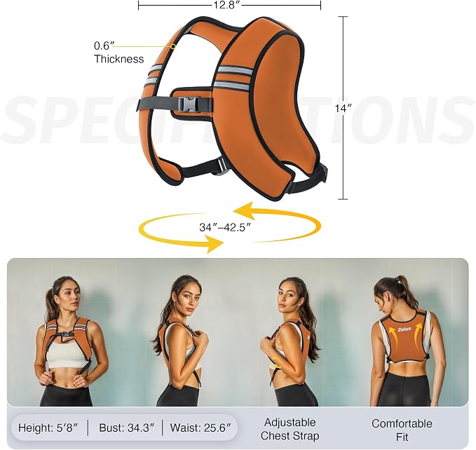 ZELUS Weighted Vest, Washable Z-Fit Soft Iron Weighted Vest for Women and Men, 5/10/15 lb Weight Vest with Reflective Strips & Adjustable Straps, Ultra Thin Weight Vest for Gym Strength Training