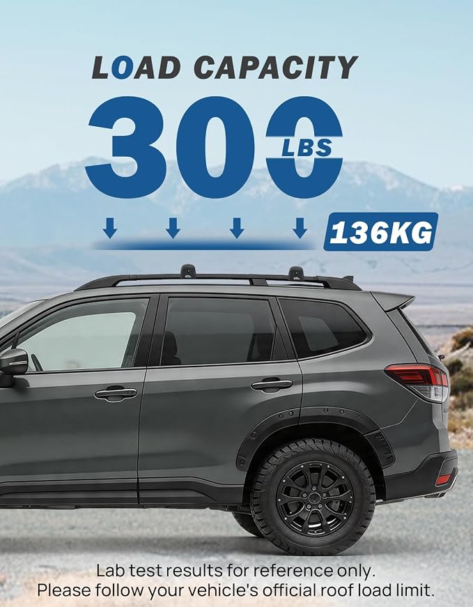 JOYTUTUS 300lbs Lockable Roof Rack Cross Bars Compatible with Subaru Forester Wilderness 2022-2026, Heavy Duty Aluminum Anti-Theft Roof Rails Crossbars Luggage Racks