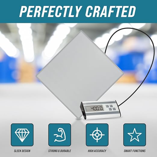 Smart Weigh Digital Postal Shipping Scale, Heavy Duty, 440 lb Capacity, 6 oz Readability, Hold & Tare Function, Stainless Steel Platform