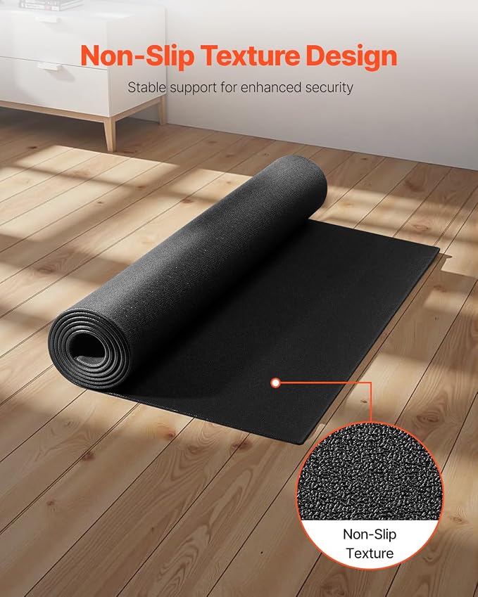 VEVOR Treadmill Mat for Carpet Floor, Exercise Equipment Mat for Treadmills, Stationary & Recumbent Bikes, High Density PVC Floor Protector Gym Mats, Waterproof and Non-Slip for Home Gym