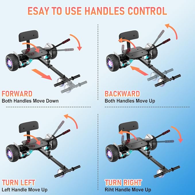 LIEAGLE Hoverboard, 6.5" Self Balancing Scooter Hover Board with Bluetooth Wheels LED Lights for Kids Adults