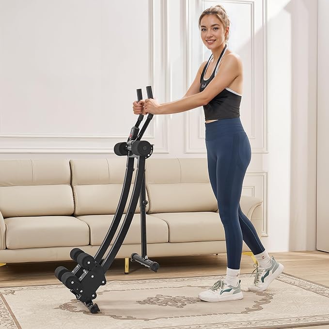 VEVOR AB Workout Machine, Ab Workout Equipment at Home Gym, Core & Abdominal Trainers for Women, 440 lbs Weight Capacity Strength Training Ab Cruncher, Foldable Adjustable Fitness Exerciser