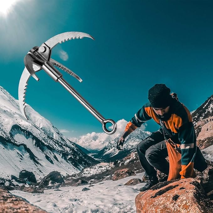 Ant Mag Grappling Hook Stainless Steel Claw Carabiner for Camping Hiking Tree Grabbing and Water Lifting Salvage