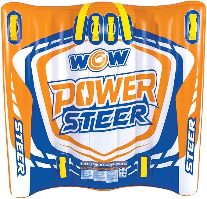 WOW Sports Power Steer Towable Tube - 1-2 Person - 340 lb Capacity - Steerable - For Boating - Youth & Adults
