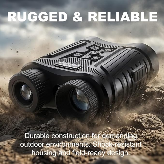 4K Night Vision Goggles & Binoculars for Adults, HD with 3" Screen, 8X Digital Zoom, 2000FT Infrared Range, External Flashlight for Camping & Outdoor Observation
