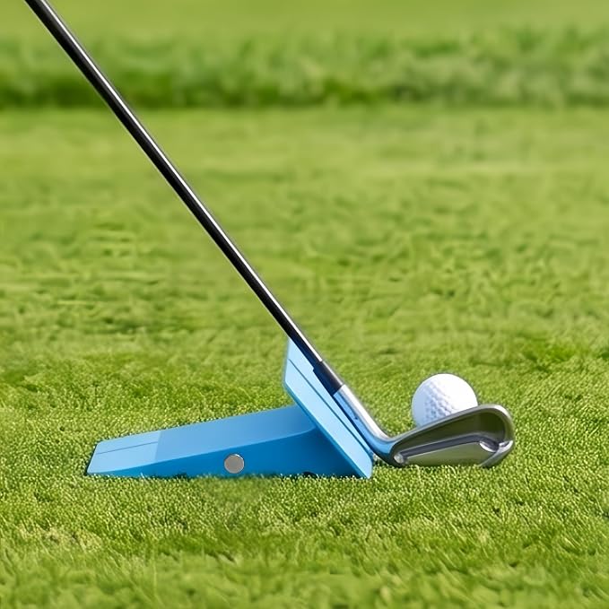 Golf Swing Trainer, Wedge Chipping Aid with Magnetic Guide Wall | PETG build, 0.16 lb weight, carry pouch, impact position drills, left or right hand use