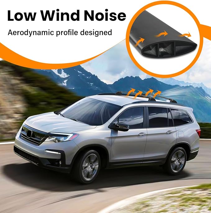 300lbs Roof Rack Cross Bars Compatible with Honda Pilot 2016-2022 with Flush Rails, Aluminum Crossbar with Lock for Rooftop Cargo Carrier Luggage Kayak Canoe Bike Snowboard