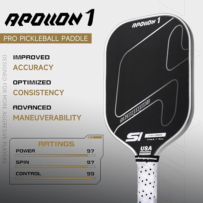 Raw Carbon Fiber Pickleball Paddles | T700 Pickleball Paddles with 16mm Polymer Honeycomb Core & Overgrips| Premium Pickle Ball Racket Enhanced Control & Spin & Power| USAPA Approved
