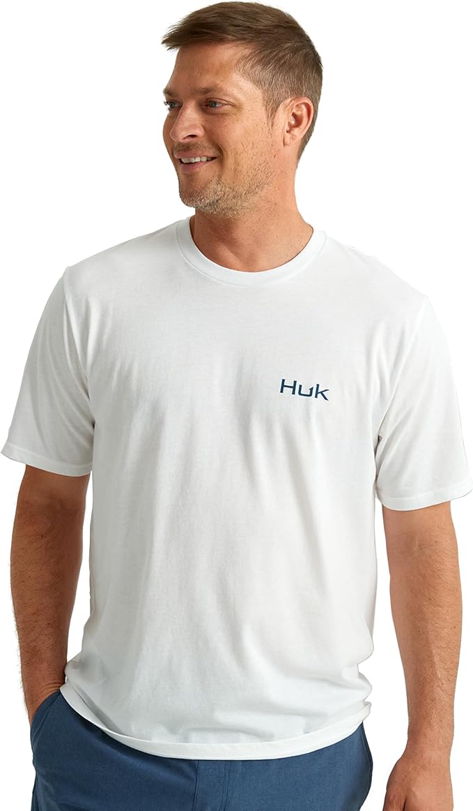 HUK Mens Performance Fishing Logo Tee, Short Sleeve T-Shirt for Men