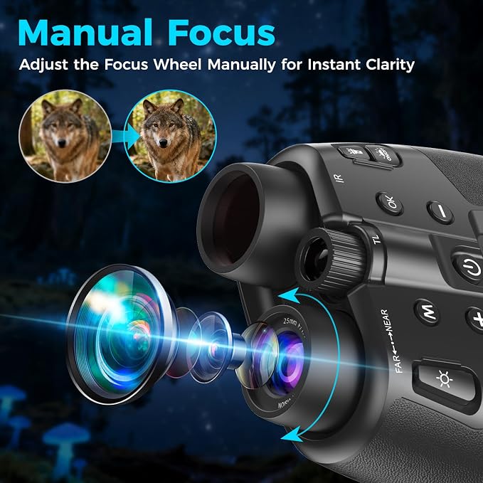 Night Vision Goggles, 4K Night Vision Binoculars with 3.99" HD Screen, 10000mAh Rechargeable, 64GB Card Included for Wildlife Observation & Surveillance