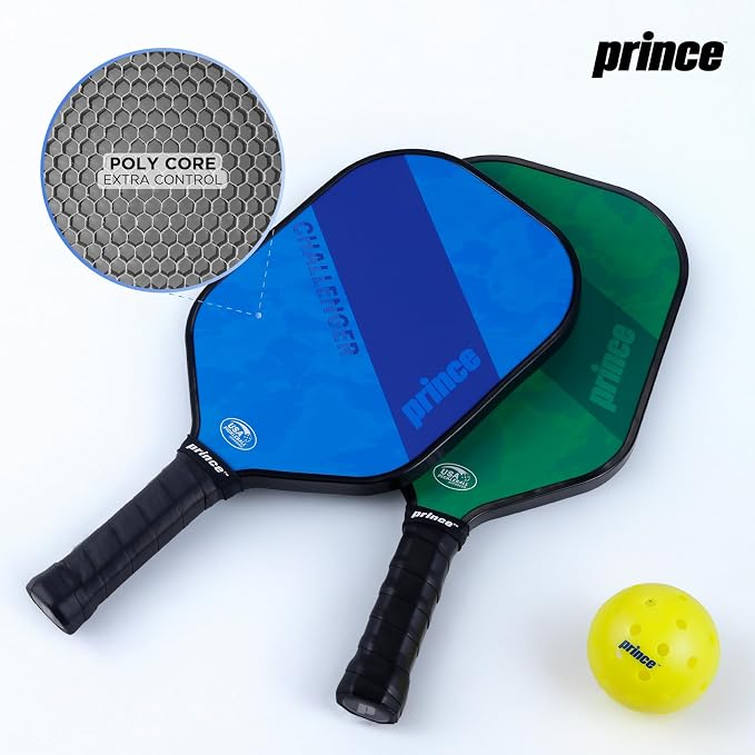 Prince - Pickleball Set for 6 Players with Paddles, Precision Engineered Pickleball Balls with 40 Holes Pattern, Ideal for Sports Enthusiasts