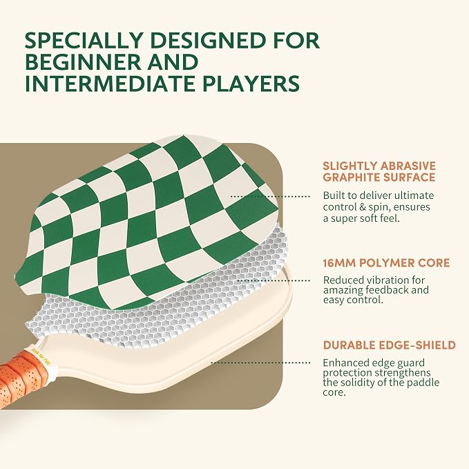Pickleball Paddles Set of 2/4- USAPA Approved Graphite/Fiberglass Pickleball Racket, 2 Pickleball Rackets, 4 Balls and 1 Portable Carry Bag, Aesthetic Pickle Ball Set for Men Women Beginners