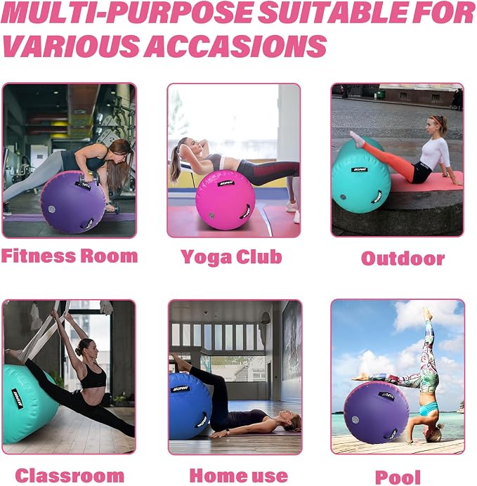 AKSPORT Air Roller Gymnastics Air Barrel for Backbends and Back Handsprings Exercise Training with Electric Air Pump for Home Use/Yoga/Cheerleading/Tumbling/Back Walkovers