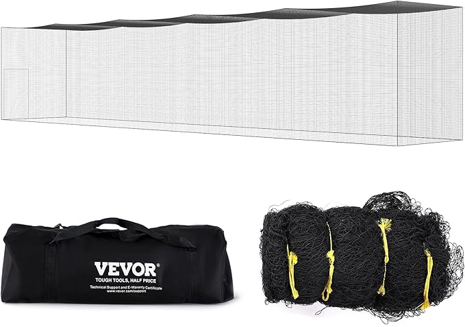 VEVOR Baseball Batting Cage,Professional Softball Baseball Batting Hitting Training Net,Heavy Duty Enclosed PE Practice Portable Pitching Cage Net&Carry Bag,for Backyard,Field,Indoor&Outdoor