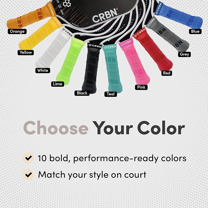 CRBN Pickleball - Drytec™ Overgrips - Pickleball Paddle Grip Tape - Absorbs Shock & Moisture - 4 Pack
