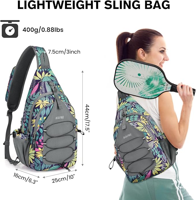 G4Free Pickleball Bag, Crossbody Sling Bag for Men Women, Pickleball Backpack, Pickle Ball Paddle Bag Gifts for Sports