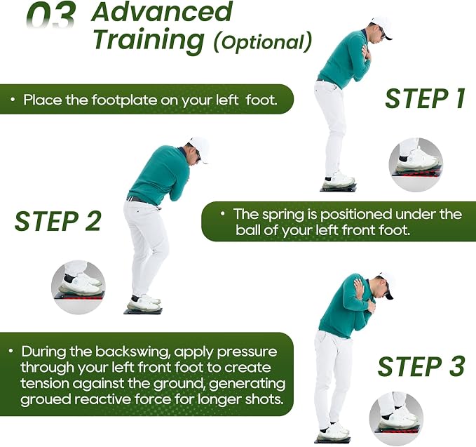 Golf Pressure Plate Training Aid, Adjustable Weight Shift Balance Board, Boost Swing Speed, Power & Consistency, Golf Swing Tempo Training Tool, Indoor/Outdoor Practice & Golf Training Aids