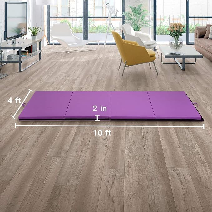 Gymnastics Tumbling Mats Portable Gymnastics Mat Folding Tumbling Mat Thick Yoga Mat Exercise Mat with Carrying Handles for home Workout outdoor Yoga Gymnastic