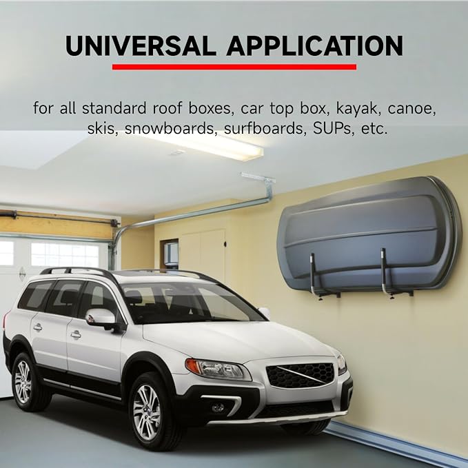 Roof Box Wall Mount, Pair of Car Roof Box Side Wall Mount Foldable & Telescopic for Roof Boxes up to 52 cm Height, Max 50 kg/110 lb Load Capacity