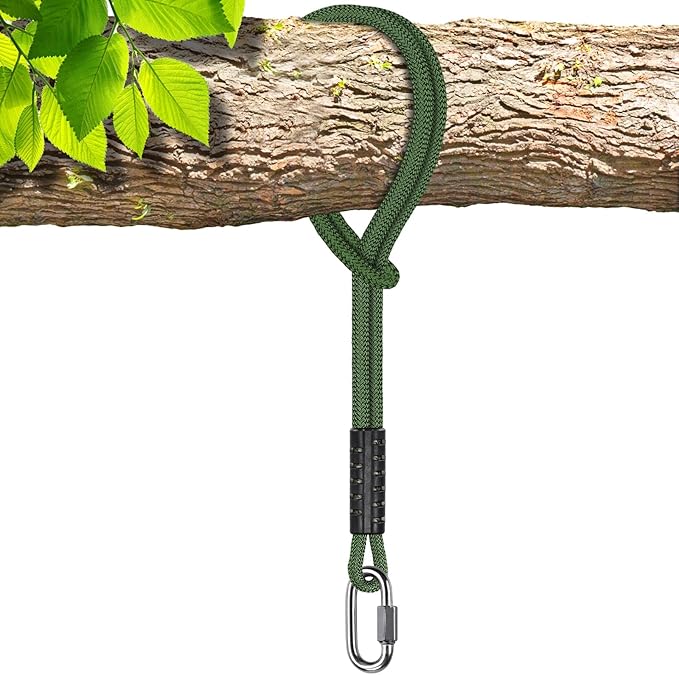 SELEWARE 8ft Tree Swing Rope Hammock Straps Hanging Kit - Fast & Easy Install for Hammock Chair, Tire Swing - Indoor/Outdoor Playground Accessories - Green, 1 Pack