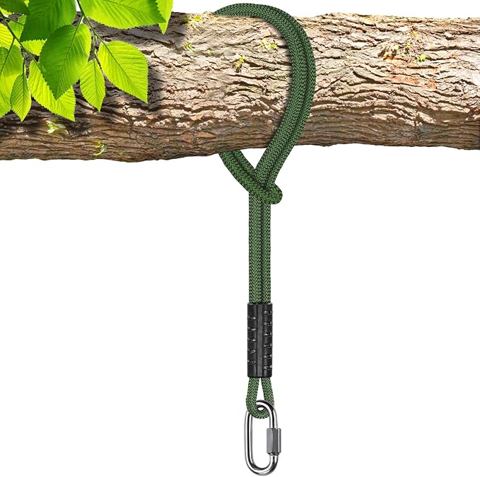 SELEWARE 4ft Tree Swing Rope Hammock Straps Hanging Kit - Fast & Easy Install for Hammock Chair, Tire Swing - Indoor/Outdoor Playground Accessories - Green, 1 Pack