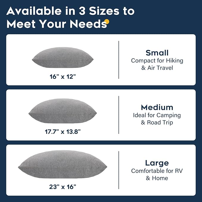 CushyOasis Memory Foam Pillows & All-in-1 Camping Pillow Set, Bed Pillow with Washable Cover