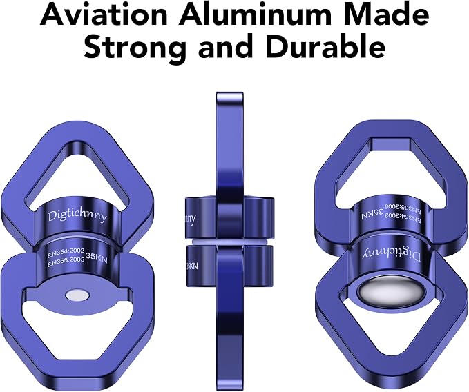 Swing Swivel, 35KN Safety Rotational Device,Swing Spinner for Web Tree Swing, Aerial Dance, Children's Swing, Hanging Hammock（Dark Blue）