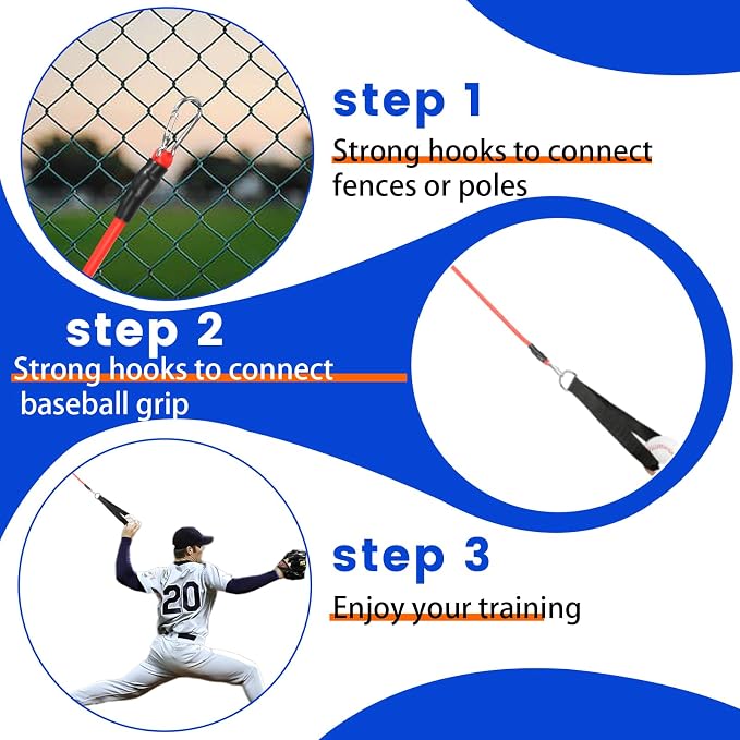 Davllin Baseball Resistance Trainer,Training Aid for Baseball Softball Pitchers,Interchangeable Grips to Build Arm Strength,Arm Bands for Baseball Players,Baseball Throwing Trainer,Great to Warm-Up