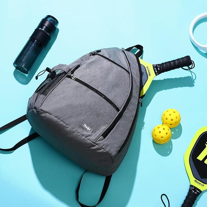 Sucipi Pickleball Bag - Men's & Women's Pickleball Backpack, Adjustable Sling Bag w/Fence Hook/Large Capacity/Safety Pocket
