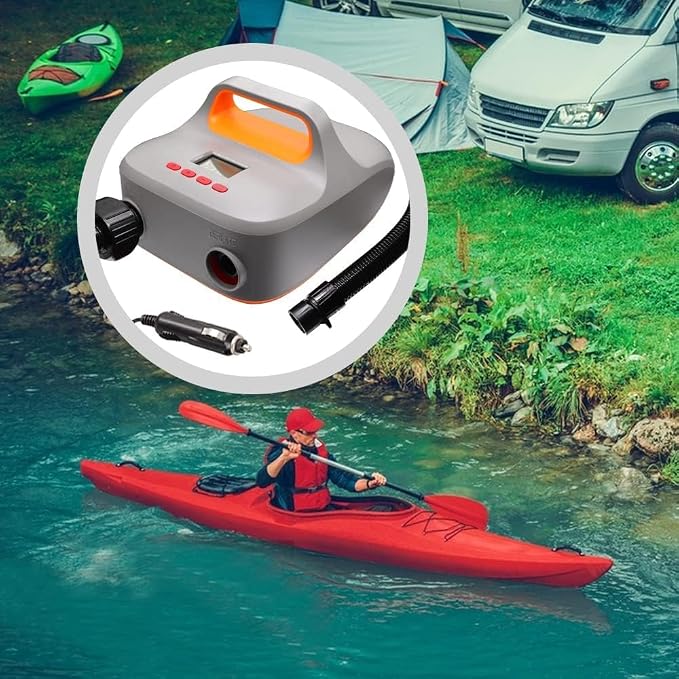 Electric Sup Air Pump, 20PSI High Pressure for Inflatables and Deflation, 6 Nozzles Sup with LCD Display for Inflator Boat, Paddle Board Surf Boats Rubber Inflatable Tents