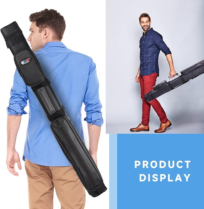 GSE Games & Sports Expert 2x2 Deluxe Hard Billiard Pool Cue Stick Carrying Case, Billiard Cue Case, Billiards Accessories (Several Colors Available)