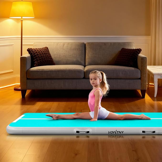 VOFiTNY All Purpose Gymnastics Mat 6.6/10/13/16/20 ft Sturdy Inflatable Tumble Track for Home/Gym