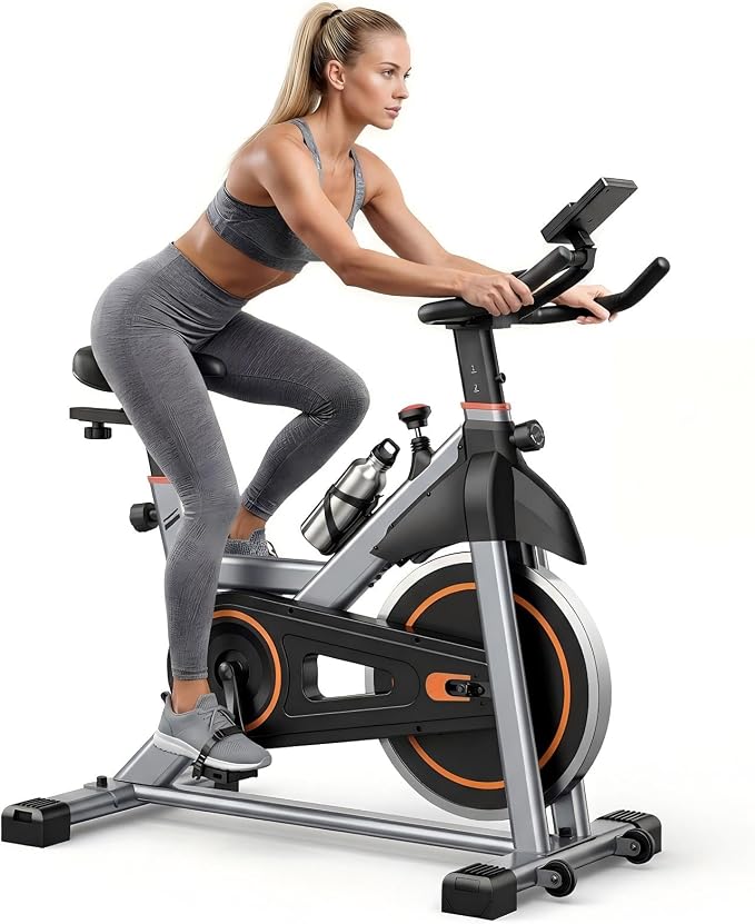 NEWBULIG Exercise Bike with APP, Stationary Bikes for Home, Workout Bike for Adults & Seniors, Cycle Machine, Adjustable Height and Resistance, Low Noise, 265lbs Weight Capacity, Easy Assembly