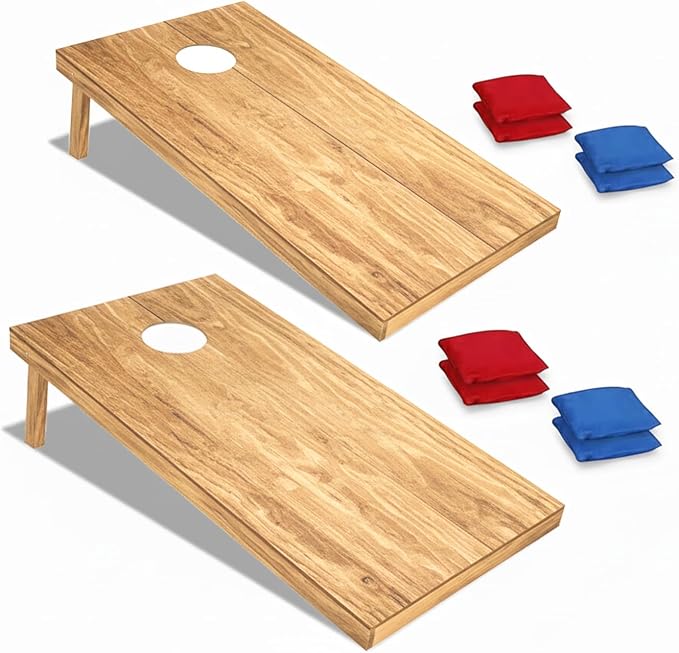 Cornhole Set, Cornhole Boards with 8 Bean Bags,Portable Game Set for Travel Home Office Recreation Tailgate