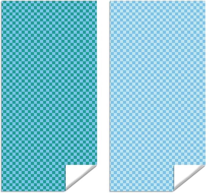 2 Pcs Microfiber Beach Towel Sand Free Quick Dry Oversized Lightweight Modern Checkered Geometric Design Light Blue and Blue for Pool Travel Gym Yoga 71 x 32 Inches