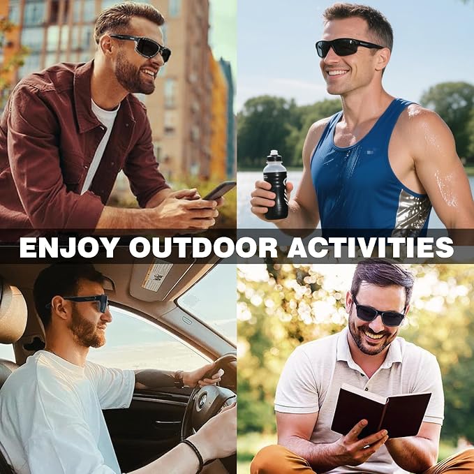 Missfive 2-Pack Mens Ultimate Bifocal Sunglasses with Readers Built In Sporty Upgraded Wrap Frame, UV400 Protection Driving & Reading Glasses for Outdoor +2.25