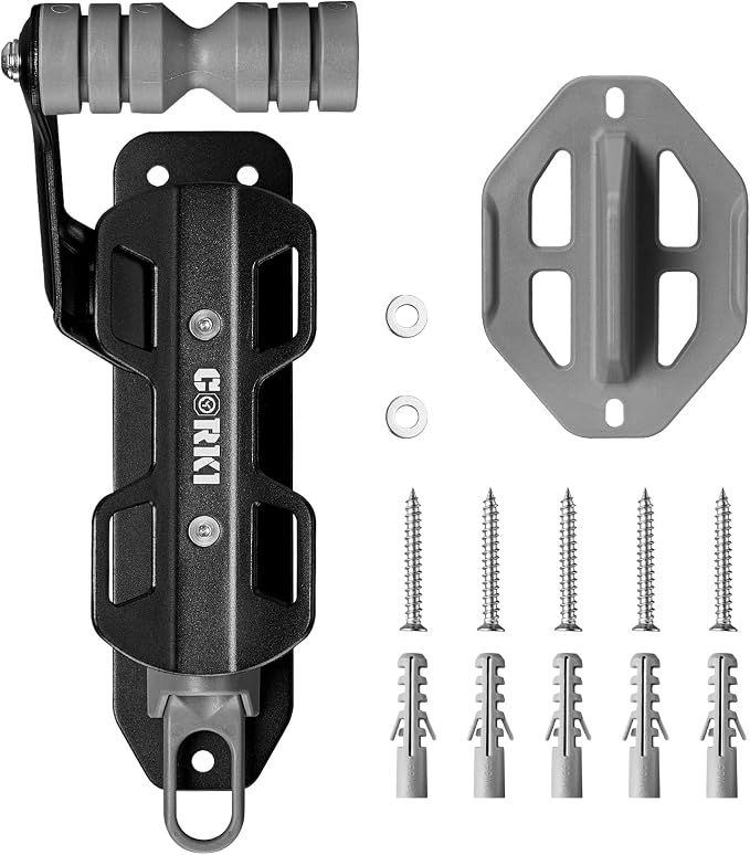 Corki Bike Wall Mount, Swivel Bike Hangers for Garage 1-Pack Black | Heavy Duty Hanger, Space-Saving Vertical Rack, Holds 80lbs, Easy Install, For Road & Mountain Bikes