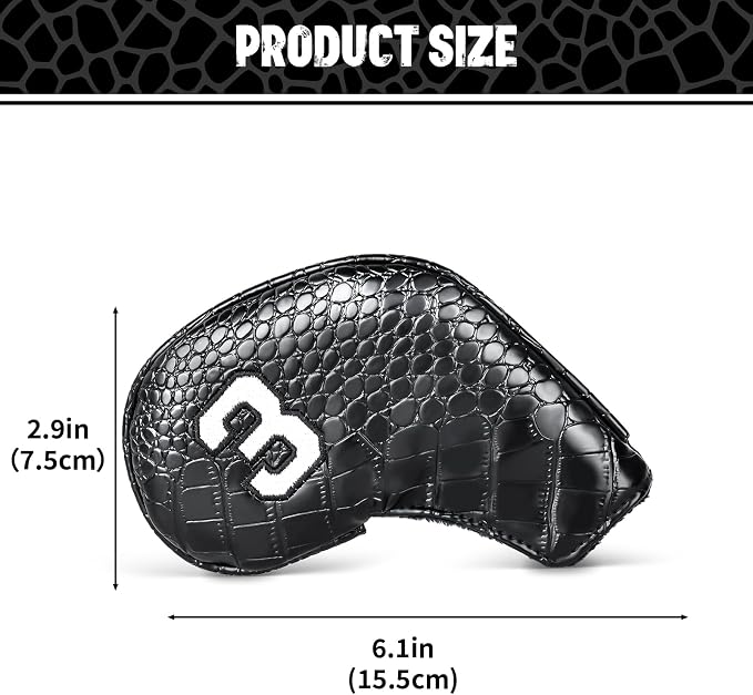Craftsman Golf 11pcs/Set Crocodile Pattern Iron Covers Headcovers Set Magnetic Closure for Left and Right Handed Golfer