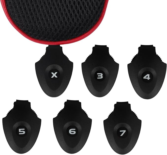 Andux 4 Pack Long Neck Golf Hybrid Club Head Covers Dial No. Tag CTMT-01 | Mesh Breathable material | all the Same Size | Coloured Piping | Pull-On Closure