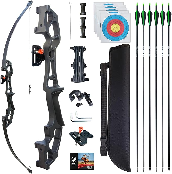 D&Q Bow and Arrow Set for Adults Recurve Bow 30lb 40lb for Beginner to Intermediate Recurve Bows for Adults Beginner Training Practice Target