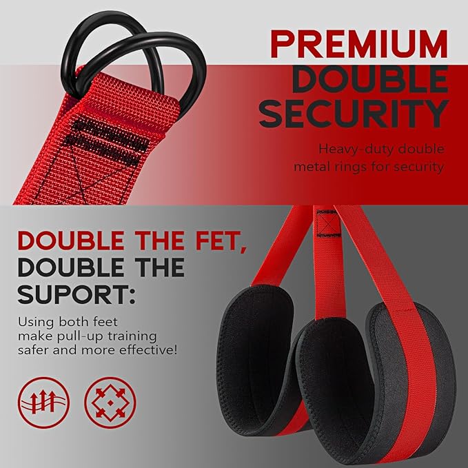 HOXWC Pull Up Assistance Bands, Adjustable Heavy Duty Resistance Band for Pull Up, 3 Pull Up Bands, Comfortable Fabric Feet/Knee Rest, Assistance Bands for Pull-Up, Home Fitness, Body Stretching