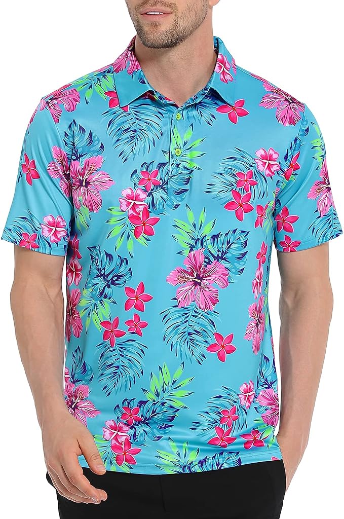LRD Golf Shirts for Men UPF 50 Moisture Wicking Short Sleeve Polo Shirt