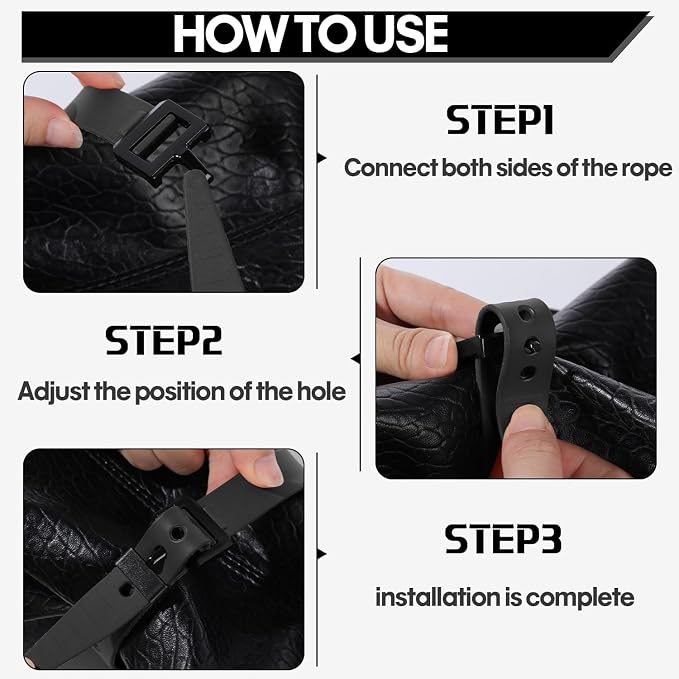 Blulu 8 Pack Reusable Industrial Straps 16" Length Reliable Tension Straps for Securing Bike Motor Gear -60 Lb. Working Load, Elastic Cable Ties for Welders Skis, Garden Hoses (Black)