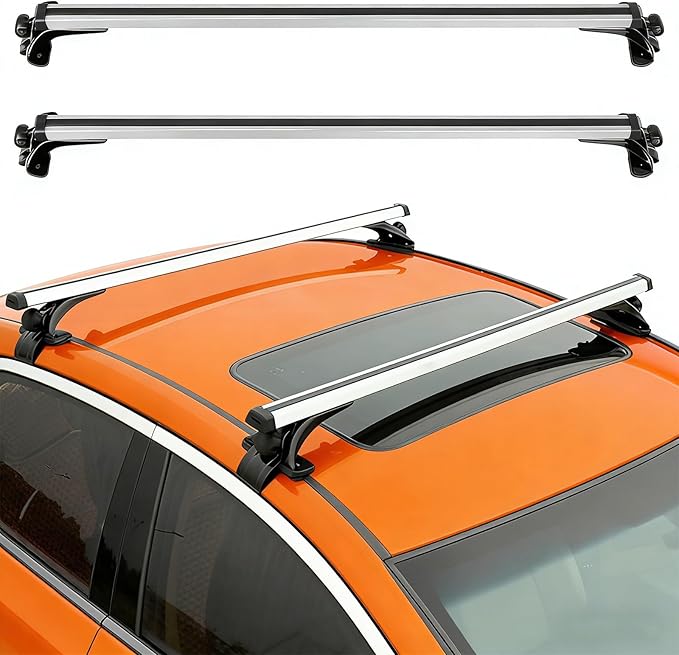 KOCASO 47 in Universal Top Roof Rack Cross Bar Cargo Carrier Aluminum Crossbar Rack w/ 165LBS Capacity Fit for Most Vehicle Wagon Car Without Roof Side Rail