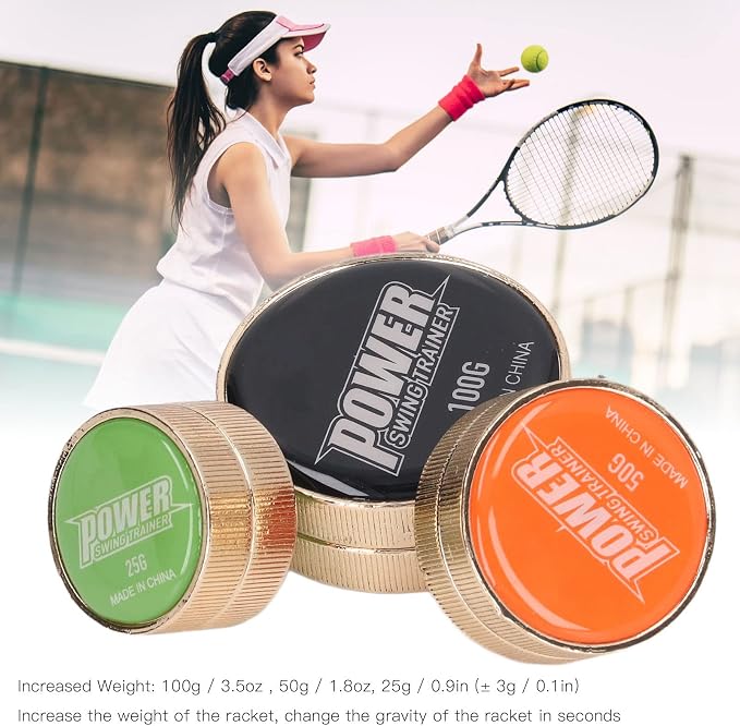 Topyond Tennis Racket Swing Weight Training Aid - Adds 100g, 50g, or 25g to Your Racquet for Enhanced Control, Tennis Weight for Racket