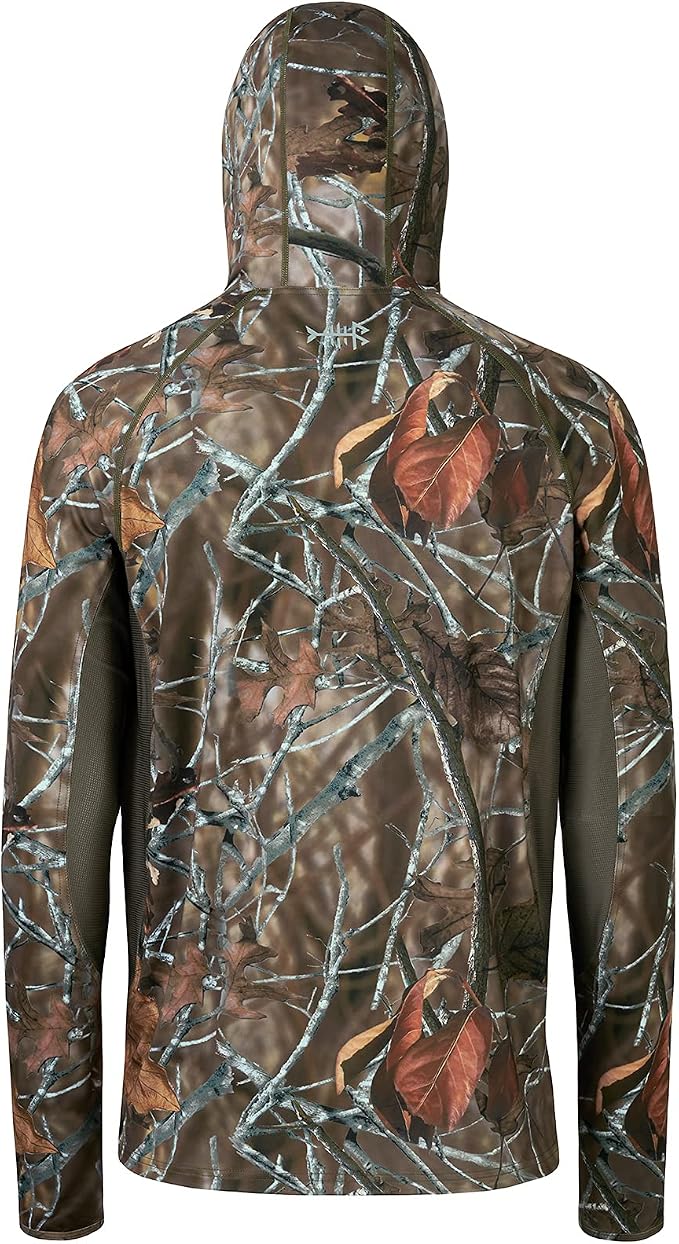 BASSDASH Men's UPF 50+ Camo Long Sleeve Hunting Fishing Hoodie Shirt