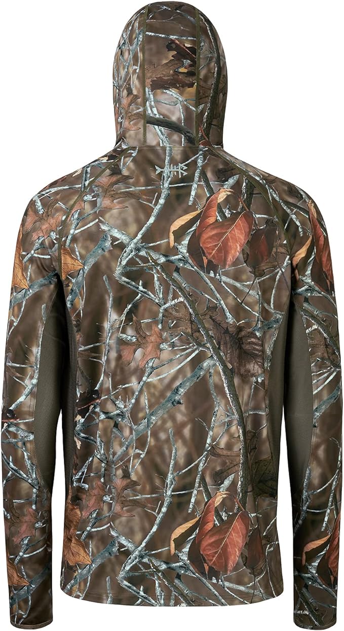 BASSDASH Men's UPF 50+ Camo Long Sleeve Hunting Fishing Hoodie Shirt