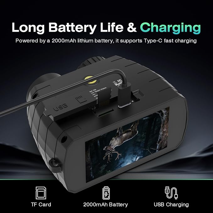 Night Vision Goggles, Infrared Night Vision Binoculars for Adults, 3" HD Screen &16GB Card for Hunting, Wildlife Observation, Security,Binoculars can Save Photo and Video