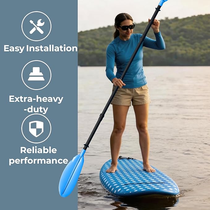 Adjustable Kayak Paddle, Lightweight Floating Oar Durable Floating Kayaking Oars Safety Rope with Stainless Steel Lock Buckle for Outdoor Kayaking Canoeing Fishing Boating.