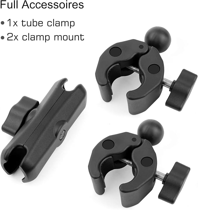 GEPULY Umbrella Clamp for Chair 5.5lb Load, 20-50mm Double Super Camera Mount, Aluminum Magic Arm Dual Ball Head Heavy Duty for Handlebar/Tripod/Stroller Wheelchair/Desk/Pole/Cross Bar/Motorcycle